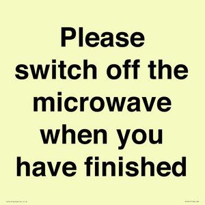 Please switch off the microwave when you have finished